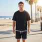 🎉 PROMO EXCEPTIONNELLE 50% DE RÉDUCTION ! 🌬️ Ensemble T-shirt & Short Homme Texturé Gaufre – Tissu Respirant Sensation Fraîche, Coupe Ample & Style Décontracté – Le Look Estival Ultime ☀️👕