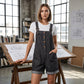 👖🌸 PROMO FLASH 50% ! Combinaison/Salopette Rétro Femme – Bretelles Réglables, Boutonnage Devant, Grandes Poches, Tissu Polyester Léger, 7 Couleurs ✨