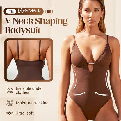 👙💫 DERNIER JOUR 50% ! Body Femme Sculptant Col V – Coupe Lisse, Bon Maintien, Tissu Élégant, Style Polyvalent pour Toutes Occasions ✨