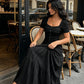 👗🍷 PROMO LIMITÉE 50% ! Ensemble Robe Femme 2 Pièces – Encolure Carrée, Tissu Froissé, Jupe Longue à Volants, Style Élégant & Bohème, 4 Couleurs 🍂