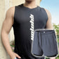 📢⏰ PROMO FLASH 40% ! Ensemble Homme 2 Pièces Sportif – Débardeur Fin à Séchage Rapide & Short Ample, Tissu Respirant, Coupe Décontractée, Parfait pour Sport & Été 🏃‍♂️