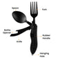 🍴 PROMO FLASH : 50% DE RÉDUCTION ! ⏰ Couverts Pliables 4-en-1 – Acier Inoxydable & Caoutchouc – Couteau, Fourchette, Cuillère, Ouvre-Bouteille for Camping & Randonnée ⛰️