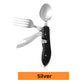 🍴 PROMO FLASH : 50% DE RÉDUCTION ! ⏰ Couverts Pliables 4-en-1 – Acier Inoxydable & Caoutchouc – Couteau, Fourchette, Cuillère, Ouvre-Bouteille for Camping & Randonnée ⛰️