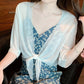 🦋🍃 PROMO LIMITÉE 50% ! Top/Blouse Femme en Chiffon Transparent à Nœud Devant – Coupe Courte, Décolleté en V, Style Romantique & Élégant, Parfait pour Superposition 🍷