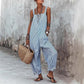👗🌊 PROMO FLASH 50% ! Combinaison Rayée à Bretelles Fines pour Femme – Tissu Coton Léger, Coupe Détendue, 3 Couleurs, Parfaite pour Plage & Vacances ☀️