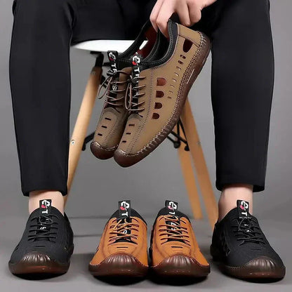 🎉🥾 PROMO FLASH 50% ! Chaussures de Randonnée en Cuir Souple – Confort Maximal, Semelle Antidérapante, Design Creux & Respirant, 3 Couleurs, Parfaites pour Randonnée & Quotidien 🌿