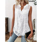 👗🌸 PROMO FLASH 50% ! Chemisier Femme sans Manches en Dentelle Florale – Col en V, Tissu Léger Respirant, Style Romantique & Élégant, Parfait pour Toutes Occasions ✨