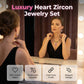 💎✨ PROMO FLASH 50% ! Ensemble Collier & Boucles d'Oreilles Cœur Étincelant – Cristal Synthétique, Léger, Style Élégant pour Soirée & Occasions Spéciales 🖤