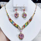💎✨ PROMO FLASH 50% ! Ensemble Collier & Boucles d'Oreilles Cœur Étincelant – Cristal Synthétique, Léger, Style Élégant pour Soirée & Occasions Spéciales 🖤