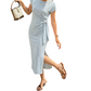 👗🎀 PROMO SPÉCIALE - ACHETEZ EN GROS ! Robe Midi Femme à Rayures avec Nœud Latéral – Tissu Doux, Coupe Élégante, 6 Couleurs, Taille S-XL, Parfaite pour Toutes Occasions ✨