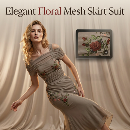 👗✨ PROMO EXCEPTIONNELLE 52% ! Ensemble 2 Pièces Femme Élégant – Haut Buste Droit Brodé & Jupe Queue de Sirène, 3 Couleurs, Taille S-XL, Parfait pour Soirée & Mariage ✨