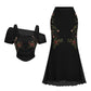 👗✨ PROMO EXCEPTIONNELLE 52% ! Ensemble 2 Pièces Femme Élégant – Haut Buste Droit Brodé & Jupe Queue de Sirène, 3 Couleurs, Taille S-XL, Parfait pour Soirée & Mariage ✨