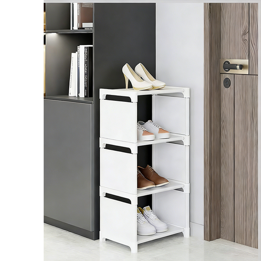 👞🚪 PROMO FLASH 50% ! Porte-Chaussures Vertical pour Entrée – Design Modulable, Acier Galvanisé, Étages en Tissu Imperméable, 3 Tailles (4/6/8 étages), Gain d'Espace Maximal 🏠