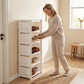 👞🚪 PROMO FLASH 50% ! Porte-Chaussures Vertical pour Entrée – Design Modulable, Acier Galvanisé, Étages en Tissu Imperméable, 3 Tailles (4/6/8 étages), Gain d'Espace Maximal 🏠