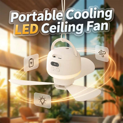 💡🌬️ PROMO FLASH 50% ! Ventilateur de Plafond Portable USB avec Éclairage LED – Léger, Ultra-Silencieux (<36dB), Autonomie 3-6h, Parfait pour Camping, Dortoirs & Bureau 🏕️