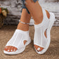👡☁️ -50% ! ✨ Sandales Tressées à Semelle Épaisse – Maille + Caoutchouc – Bride Talon Élastique & Semelle Rembourrée pour Confort Estival 🌿