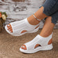 👡☁️ -50% ! ✨ Sandales Tressées à Semelle Épaisse – Maille + Caoutchouc – Bride Talon Élastique & Semelle Rembourrée pour Confort Estival 🌿