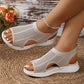 👡☁️ -50% ! ✨ Sandales Tressées à Semelle Épaisse – Maille + Caoutchouc – Bride Talon Élastique & Semelle Rembourrée pour Confort Estival 🌿