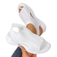 👡☁️ -50% ! ✨ Sandales Tressées à Semelle Épaisse – Maille + Caoutchouc – Bride Talon Élastique & Semelle Rembourrée pour Confort Estival 🌿