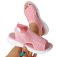 👡☁️ -50% ! ✨ Sandales Tressées à Semelle Épaisse – Maille + Caoutchouc – Bride Talon Élastique & Semelle Rembourrée pour Confort Estival 🌿