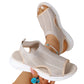 👡☁️ -50% ! ✨ Sandales Tressées à Semelle Épaisse – Maille + Caoutchouc – Bride Talon Élastique & Semelle Rembourrée pour Confort Estival 🌿