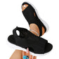 👡☁️ -50% ! ✨ Sandales Tressées à Semelle Épaisse – Maille + Caoutchouc – Bride Talon Élastique & Semelle Rembourrée pour Confort Estival 🌿