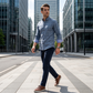 👔✨ PROMO LIMITÉE 50% DE RÉDUCTION ! Chemise Homme à Carreaux Moderne – Col Boutonnière, Boutons Rouges, 2 Coloris, Taille S-3XL, Polyvalente & Stylée 🌟