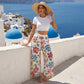 👖🌸 PROMO LIMITÉE 50% ! Pantalon Palazzo Femme Imprimé Floral – Taille Élastique, Jambes Extra-Larges, Tissu Léger, 2 Couleurs, 6 Tailles, Style Bohème & Vacances ✨