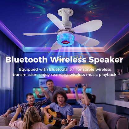 🌀🎵 PROMO FLASH 50% ! Ventilateur Plafond 3-en-1 – Lumière LED RGB, Enceinte Bluetooth, 3 Vitesses Silencieuses, Minuterie, Idéal Salon & Chambre 🛋️