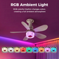 🌀🎵 PROMO FLASH 50% ! Ventilateur Plafond 3-en-1 – Lumière LED RGB, Enceinte Bluetooth, 3 Vitesses Silencieuses, Minuterie, Idéal Salon & Chambre 🛋️
