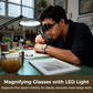 🔍💡 PROMO LIMITÉE 50% ! Loupe de Précision LED – 7 Lentilles Interchangeables, Double Éclairage, Design Mains Libres, Parfaite pour Réparation & Artisanat ✨
