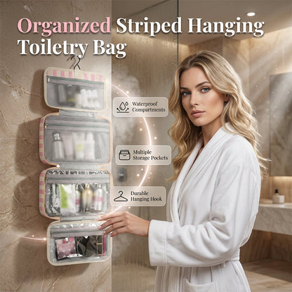 🔥Soldes d'été - 50% de réduction💞Plus de 30 000 exemplaires vendus !!💝Trousse de toilette de voyage suspendue à rayures