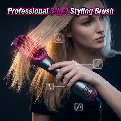 💇‍♀️ Brosse Soufflante 3-en-1 – Technologie Floating Panel – Séchage & Volume for Coiffure