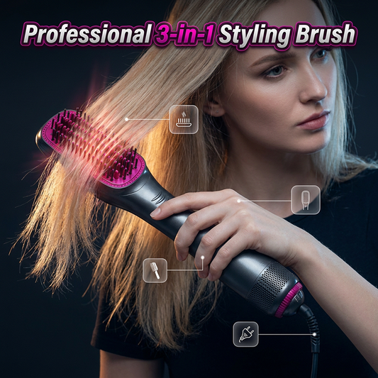 💇‍♀️ 50% DE RÉDUCTION ! ⏰ Brosse Soufflante 3-en-1 – Sèche, Lisse & Coiffe – Tête Extra-Large, Panneau Flottant & 1000W – Brushing Rapide comme au Salon ✨🌀🌿