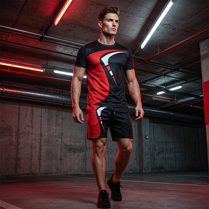 👕🏃‍♂️ PROMO FLASH 50% ! Ensemble Homme Imprimé Graphique – Design Audacieux, Tissu Respirant, 3 Couleurs, 8 Tailles, Parfait Sport & Quotidien Décontracté ✨