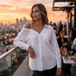 🔥👕 PROMO DERNIERS STOCKS 50% ! Chemisier Femme Décolleté Ballerine Boutonné – Tissu Léger Texturé, 5 Couleurs, 4 Tailles, Style Décontracté & Polyvalent 🎀