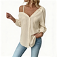 🔥👕 PROMO DERNIERS STOCKS 50% ! Chemisier Femme Décolleté Ballerine Boutonné – Tissu Léger Texturé, 5 Couleurs, 4 Tailles, Style Décontracté & Polyvalent 🎀