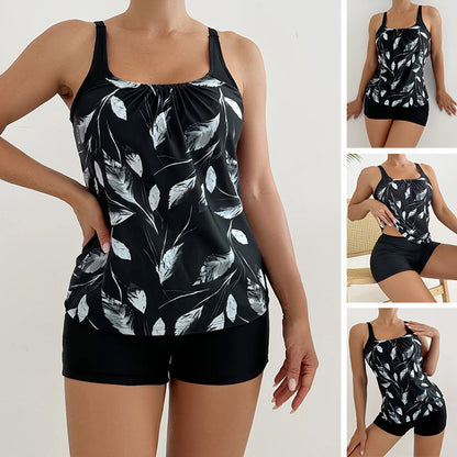 🌸 PROMO LIMITÉE -50% ! 👙 Maillot de Bain 2 Pièces Imprimé Femme – Tissu Extensible 4 Sens, Taille Haute Ventre Plat, UPF 50+, 6 Motifs, Tailles S-2XL 🌊