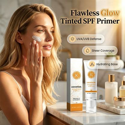 ☀️💄 PROMO FLASH 50% ! Base Maquillage Teintée SPF 50+ – Protection Large Spectre, Couverture Légère, 50ml, Corrige & Illumine, Idéale Quotidien ✨