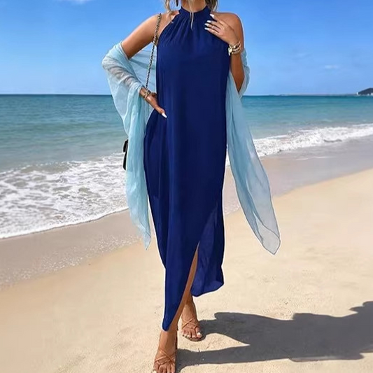👗💃 PROMO LIMITÉE 50% ! Robe Femme Dos Nu & Ourlet Asymétrique – Coupe Loose, Tissu Fluide, 5 Couleurs, 5 Tailles, Moderne & Polyvalente ✨