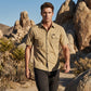 👕🔧 PROMO LIMITÉE 50% ! Chemise Tactique Homme Manches Courtes – 6 Poches, Épaulettes, Tissu Respirant, 5 Couleurs, 4 Tailles, Parfaite Outdoor & Aventure 🌿