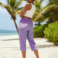 👖💐 PROMO FLASH 50% ! Pantalon Capri à Carreaux Femme – Tissu Coton-Lin Respirant, Taille Élastique à Cordon, Poches Latérales, 8 Coloris, Tailles S-3XL, Idéal Été & Vacances ✨☀️
