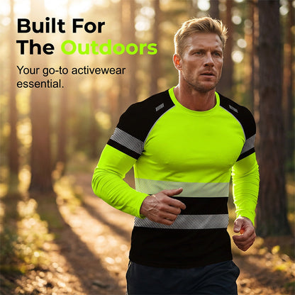 🏃‍♂️🔥 PROMO FLASH 50% ! Haut Sport Homme à Manches Longues – Respirant, Imprimé 3D Haute Visibilité, 10 Couleurs, 9 Tailles, Parfait Fitness & Extérieur ✨