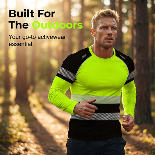 🏃‍♂️🔥 PROMO FLASH 50% ! Haut Sport Homme à Manches Longues – Respirant, Imprimé 3D Haute Visibilité, 10 Couleurs, 9 Tailles, Parfait Fitness & Extérieur ✨