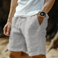 🩳🌿 PROMO FLASH 50% ! Short Homme Coton & Lin – Cordon Taille, Respirant, 6 Couleurs, Tailles S-3XL, Idéal Été & Plage ☀️