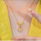 🦋💎 PROMO FLASH 50% ! Collier Pendentif Tulipe Minimaliste – Acier Titane Hypoallergénique, Pierre Centrale, Chaîne Réglable, Cadeau Élégant 👑