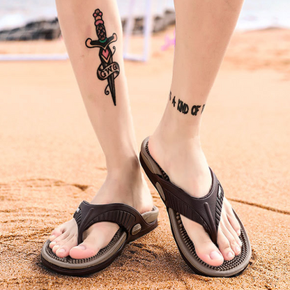 🩴🏖️ OFFRE FLASH 50% ! Tongs Homme Légères & Flexibles – Semelle Massante, Antidérapante, 7 Pointures, 3 Couleurs, Parfaites Plage & Quotidien ✨