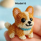 🎁🐾 PROMO FLASH 50% ! Kit Créatif 3D Chiot en Perles – Sans Outils, Perles Réutilisables, 6 Modèles, Cadeau Anniversaire & Décoration Bureau 🎂