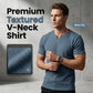 👔🌬️ PROMO LIMITÉE 50% ! Chemise Homme Col en V – Coupe Slim, Tissu Texturé Respirant, 6 Couleurs, 5 Tailles, Polyvalente & Élégante 🌀