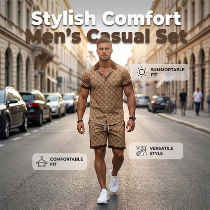 👕 PROMO LIMITÉE -50% ! 🌞 Ensemble 2 Pièces Homme Imprimé – T-shirt & Short Assortis, Tissu Respirant Premium, Coupe Ajustée · S–5XL · Plage, Vacances & Quotidien 🩳